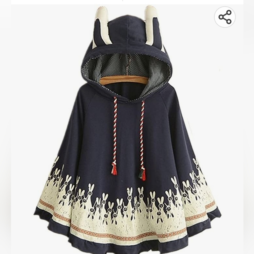 Womens blue bunny cape